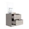 Tuhome Kaia Nightstand, Two Drawers, Metal Handle, Light Gray MLZ6572 - alternate 4
